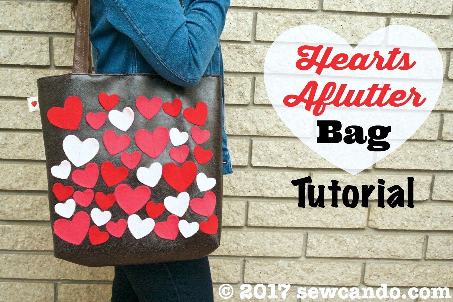 Sew Can Do Hearts Aflutter Faux Leather Tote Bag Tutorial